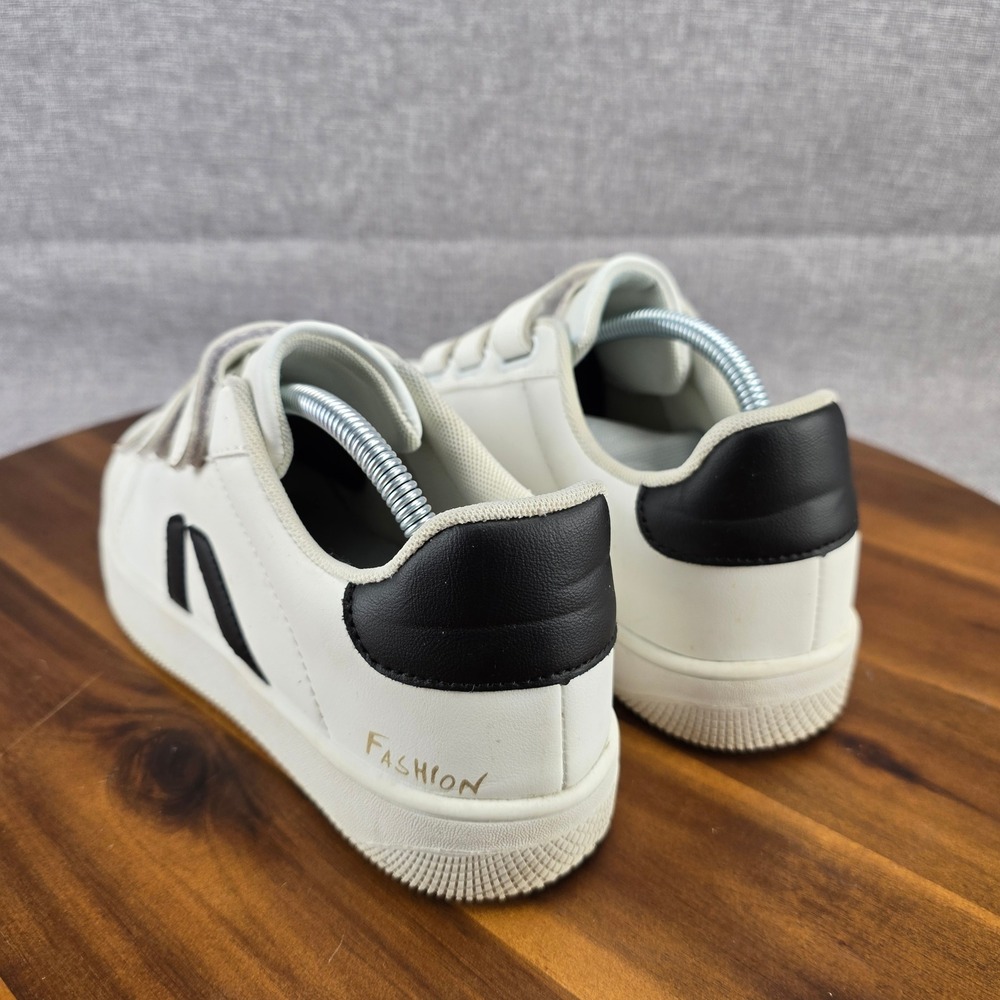 Fashion Sneakers Womens White Low Top CasualShoes Size 12 Hook & Loop - Picture 6 of 9
